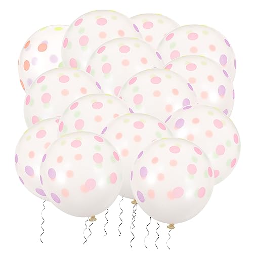 Cabilock 1 Packung Fluoreszierender Ballon Neon Ballons Leuchtende Ballons Neon Partyzubehör Leuchtende Punkte Ballons Mehrfarbige Ballons Leuchtende Dekorationen Klare Ballons von Cabilock