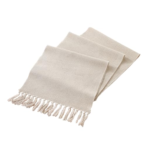 Cabilock 1 STK Tischläufer Stoff Party Tischdecke Gesteppt Tortenspitze Picknick Leinen Haushalt Tischfahne Tischfahne Tischwickeltuch Baumwolle Beige von Cabilock