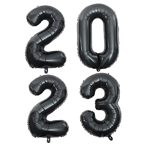 Cabilock 1 Satz 2023 2023 Aluminiumfolienballon 2023 Ballon Babyballons Partybedarf Ballons Ballondekoration Partygeschenke Ballons 2023 Heliumballons Kinder Zahlenballons Schwarz von Cabilock