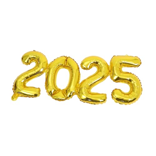 Cabilock 1 Satz 2025 Ballon 2025 Steht Party Abschluss-ballonbogen-set Zahlenballons 2025 Ballonboxen Mit Zahlen Ballonsäulen-kit Heliumballons Zum Geburtstag Aluminiumfolie Golden von Cabilock