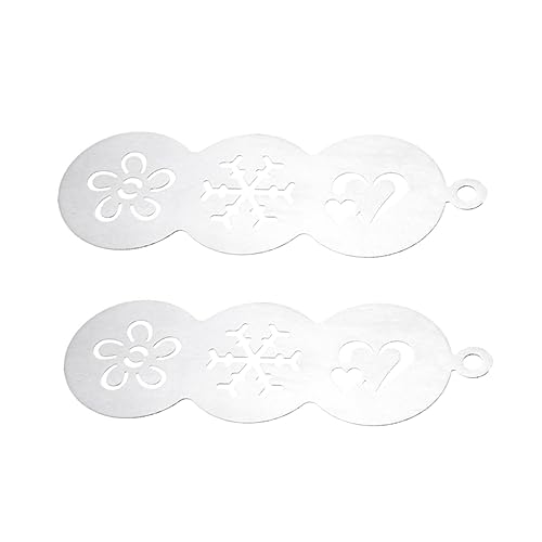 Cabilock 1 Satz Backschablonen Kaffeeschablone Coffee Art Tortenform Tortendeko Firmung Kaffee-kunst-schablonen Kaffeespray-vorlagen Kuchenschablonen Edelstahlschablonen Silver 3st von Cabilock