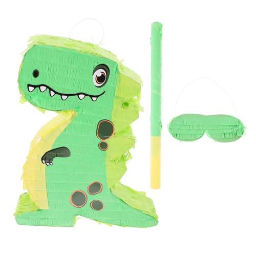 Cabilock 1 Satz Dinosaurier-Pinata partygeschenke partyspiel Piñata-Stab Pinata-Spiel Dinosaurier-Spiele mexikanische Piñata Dinosaurier-Partyzubehör tierische Piñata Papier Green von Cabilock