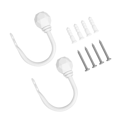 Cabilock 1 Satz Gardinenhaken Wall Hooks Towel Hook Gardinenhalterung Vorhang Halterung Wandhaken Für Vorhänge Bausatz U-förmiger Türhaken Vorhanghaken Für Zuhause Schmiedeeisen Weiß 2st von Cabilock