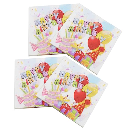 Cabilock 1 Satz Geburtstag Servietten Tee-party Cartoon-servietten Kinder Servietten Kinder Dekor Party Sachen Party Supplies Servietten Zum 80. Geburtstag Kleine Servietten Papier 80 Blatt von Cabilock