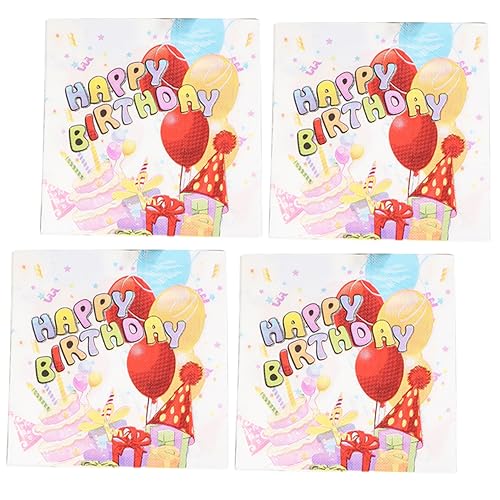 Cabilock 1 Satz Geburtstag Servietten Tee-party Glühen Teeparty-dekorationen Gefälligkeiten Geschirr Party Sachen Party Supplies Servietten Personalisiert Kleine Servietten Papier 80 Blatt von Cabilock