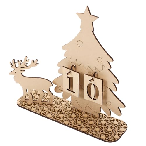 Cabilock 1 Satz Tischkalender Aus Holz Weihnachtsbaum Adventstüten Zu Weihnachten Weihnachtsdekoration Weihnachtsbeutel Aufkleber Countdown Weihnachtlicher Adventskalender Ornamente Hölzern von Cabilock