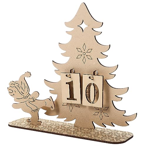 Cabilock 1 Satz Weihnachtsbedarf Adventskalender Weihnachtsschmuck Weihnachtsdekoration Christbaumschmuck Tag Weihnachten Countdown-kalender- Sterben Desktop-kalender Dekorationen Holz von Cabilock