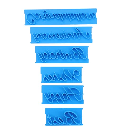 Cabilock 1 Satz Wortkunststempel Plätzchen-Stempel Schokoladenkuchen Schokoladenkeks Buchstabendekor Keksformen embossing stempel kuchendekoration Zuckerguss-Präger Keksstempel Plastik Blue von Cabilock