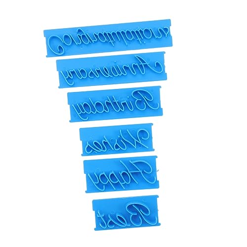 Cabilock 1 Satz Wortkunststempel Plätzchen-stempel Streusel Zum Dekorieren Von Kuchen Cookie-tool Plätzchen-dekorationsset Keksformen Keksschablonen Für Airbrush Brief Plastik Blue von Cabilock