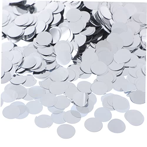 Cabilock 1 Satz rundes Papier werfen Girlande Konfetti für die Tischdekoration Party Ballon jahrestag hochzeitsdeko weihnachtskonfetti glitzert Feiertagskonfetti Aluminiumfolie Silver von Cabilock