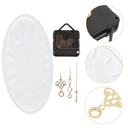 Cabilock 1 Set DIY Form Digitale Wanduhr Tischuhr Form Uhrmechanismus Mit Zeigern Epoxidharz Form Für DIY Uhr Plattenform Wanduhr Zeiger Runde Wanduhr DIY Kits Uhren Weiß von Cabilock