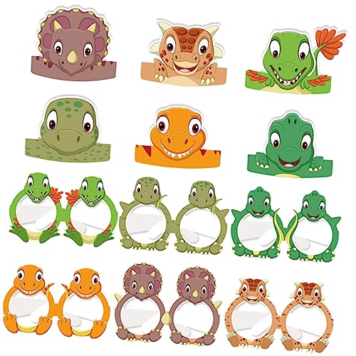 Cabilock 1 Set Dinosaurier Geburtstagshut Partyzubehör Kinderpartyzubehör Dinosaurier Partyzubehör Dinosaurier Partyhut Dino Partyzubehör Tierhüte Geburtstagshüte Dekor Gläser von Cabilock