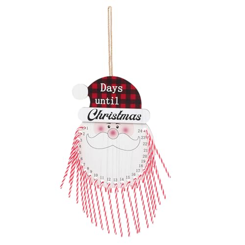 Cabilock 1 Set Hanging Weihnachten Countdown Kalender Countdown Weihnachten Ornamente Für Weihnachtsbaum Plastik Holz Adventskalender von Cabilock