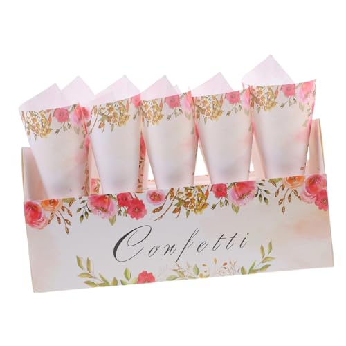 Cabilock 1 Set Hochzeits Blütenblatt Geburtstagsfeier Dekorationen Cupcake Halter Konfetti Kegelhalter Blütenblatt Tablett Kraftpapier Blumenstrauß Hohle Konfetti Halter von Cabilock