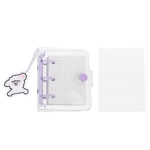 Cabilock 1 Set Mini-Notizbuch Flexibler Ordner Ringbuch Papier-Notizbuch Kleiner Sammelalbum-Verschluss Lose Blattmappe Transparent 3-Ring-Ordner Nachfüllbar Handbuch von Cabilock