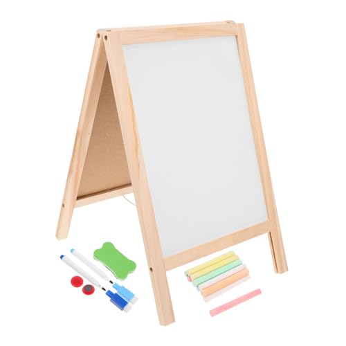 Cabilock 1 Set Nachrichtentafel aus Holz Staffelei Whiteboard und Tafel Planke Board- schreibtafel schreib tablet Kreidetafel für Kinderschreibtafel hölzern von Cabilock