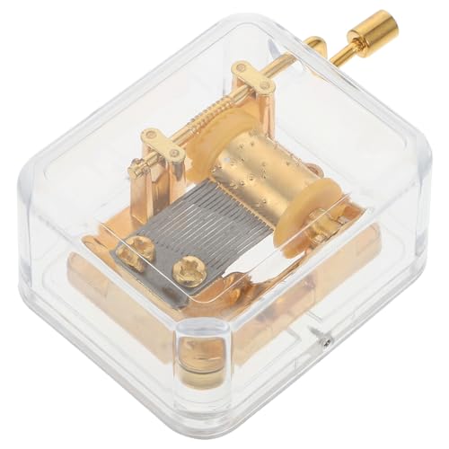 Cabilock 1 Stück Karton Transparente Musikbox Musikfiguren Weiße Kästchen Für Zubehör Spieluhren Für Frauen Kleine Behälter Mit Deckel Diy- Mechanisches Handwerk Golden Plastik von Cabilock