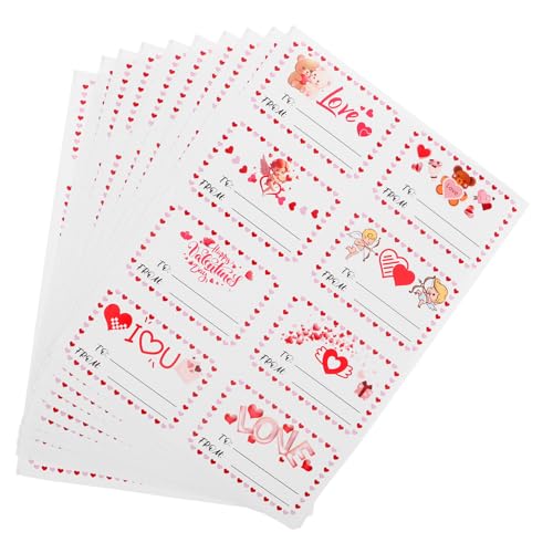 Cabilock 10 Blatt Valentinstag Aufkleber Aus Kraftpapier Namensschild Aufkleber Valentins Aufkleber Großpackung Happy Valentine Etiketten Aufkleber Valentinstag Tags Love Aufkleber von Cabilock