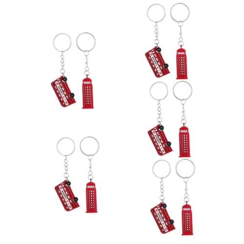 Cabilock 10 Stk Londoner Schlüsselanhänger Britische Souvenirgeschenke Reise-souvenir Schlüsselanhänger Mit Britischem Wahrzeichen Schlüsselanhänger Mit Britischem Element Rot Zinklegierung von Cabilock