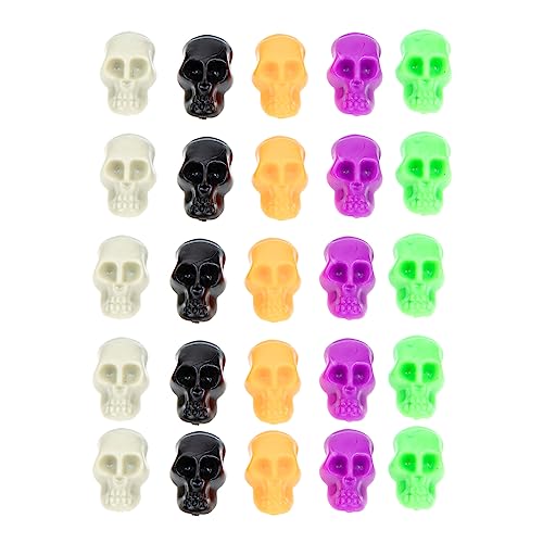 Cabilock 100St -Dekoration Skelett Dekorationen Perlen albern Streich Halloween Dekoration Halloween-Dekoration Mini-Schädel-Requisiten DIY-Halloween-Bastelbedarf Plastik von Cabilock