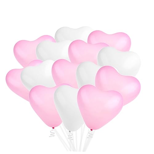 Cabilock 100st Romantische Luftballons in Herzform Herzballons Zur Hochzeit Valentinstag Luftballons Liebe Hochzeitsballons Weiße Verzierungen Dekorationen Für Hochzeitsballons Rosa von Cabilock