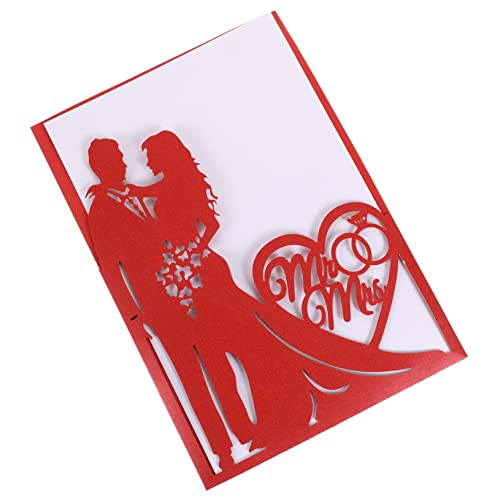 Cabilock 10St Grußkarte jubiläumskarte anniversary card Hochzeitsgeschenke grusskarte Tischkarten Quinceanera-Karten Einladungskarten für Partys romantische hochzeitseinladungen Papier rot von Cabilock