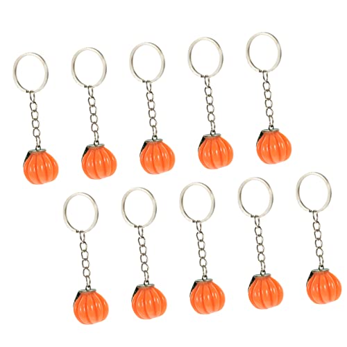 Cabilock 10St Kürbis Schlüsselanhänger Klebebandmaskierung zarter Kürbis-Schlüsselanhänger pumpkin decor kürbisdeko hängender Schlüsselanhänger Kürbis-Ornament-Schlüsselanhänger Harz Orange von Cabilock