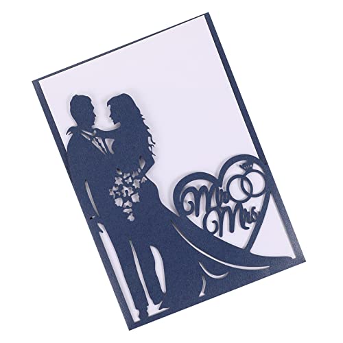 Cabilock 10st Grußkarte Einladung Inhaber Valentinsgrüße Einladen Hochzeitsdekorationen Party Hochzeitskarte Hochzeitsgeschenke Schneiderei Braut Vorhandener Wickelstempel Kleid Blue Papier von Cabilock