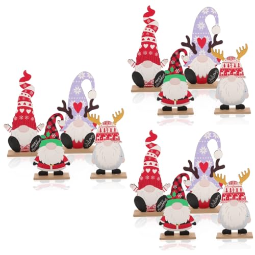 Cabilock 12 STK Weihnachtsschmuck Weihnachtsdekorationen Cute Decor Valentine GNOME dekor weihnachtliches tablettdekor Weihnachtssto für kleine Tafelaufsätze aus Holz von Cabilock