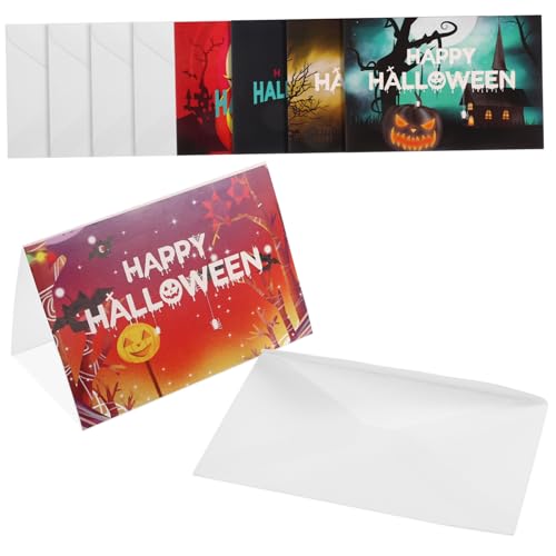 Cabilock 12 Sets Halloween Karten Party Zubehör Einladung Happy Halloween Grußkarten Einladung Halloween Umschläge Halloween Einladungen Einladungspapier von Cabilock