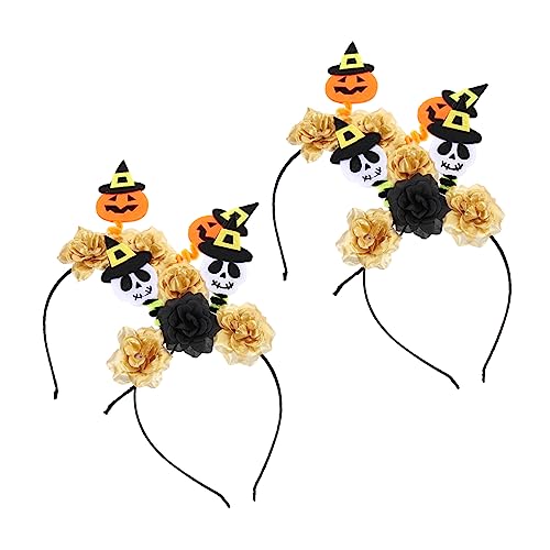 Cabilock 12 Stk Kürbis-Schädel-Stirnband halloween haarschmuck kinder halloween haarspangen Kürbis-Kopfschmuck Halloween-Kopfhörer Kopfschmuck für Bühnenauftritte Cosplay-Stirnbänder Metall von Cabilock