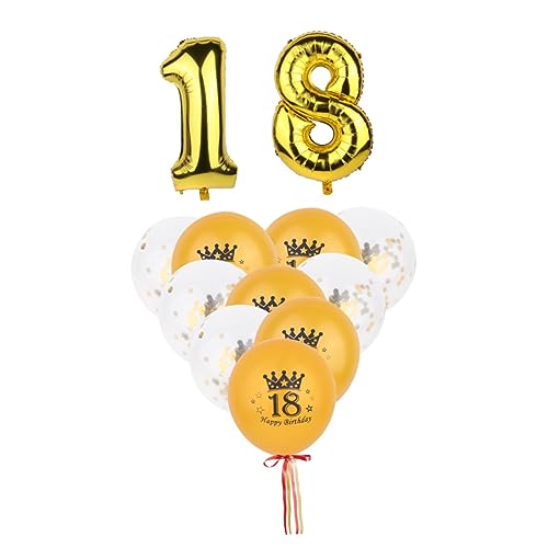 Cabilock 12 Stück 1 Satz Latexballons Zum Geburtstag Druckballons Geburtstag Latexballons Geburtstagsfeierballons Konfettiballons Geburtstagsballons Golden von Cabilock