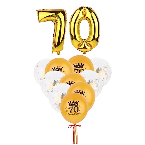 Cabilock 12 Stück 1 Satz Latexballons Zum Geburtstag Druckballons Geburtstag Latexballons Konfettiballons Geburtstagsballons Geburtstagsfeierballons Golden von Cabilock