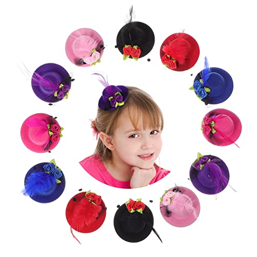 Cabilock 120 Stk Haarschmuck für Kinder Mini-Teeparty-Hüte glänzende Hut-Haarspange kinder haarschmuck hair accessories for Tarnmütze Kappen Mini-Teehut-Haarspange kleine Hüte Tarnung von Cabilock