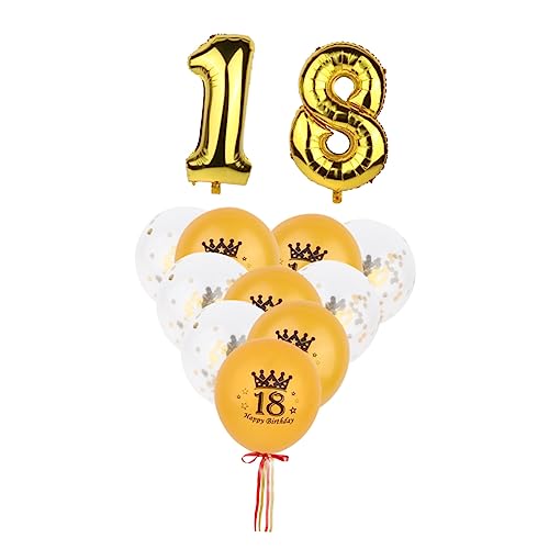 Cabilock 12Pcs 1 Set Geburtstag Latexballons Geburtstag Balloons Geburtstagsfeier Balloons Konfetti Luftballons Latexballons Zum Geburtstag Druckballons Golden von Cabilock