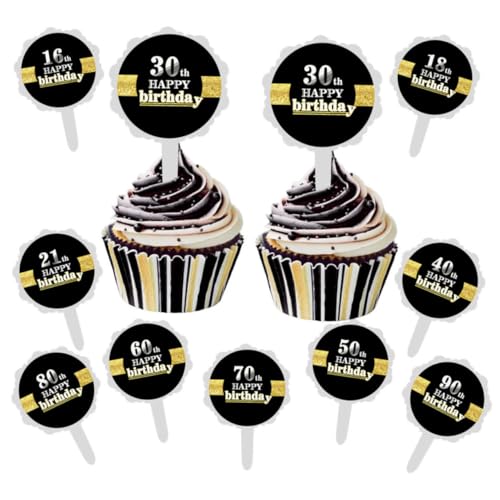 Cabilock 12St Geburtstagskuchen-Picks Cupcake-Topper geburtstagstorte dekoration von Cabilock