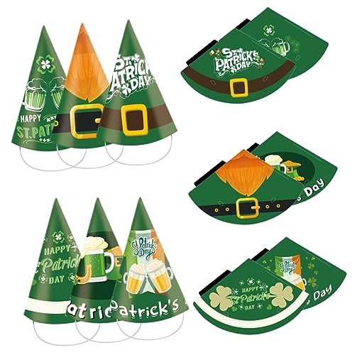 Cabilock 12St Irisches Festival Hut Kappe Patricks Dekorationen Kronen Dekoration für St Patrick's Day Accessoire für St Patrick's Day Festivalhut Party- -Kopfschmuck Partyhut Papier von Cabilock