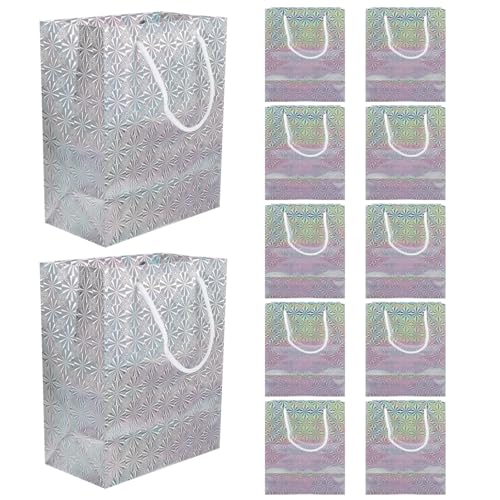 Cabilock Papier Geschenktüten 12st Papiertüte Beutetaschenfüller Partyzubehör Sackleinen Partygeschenktüten Taschen Bevorzugen Geschenkverpackungsbeutel Geschenktüten Groß Party-geschenktüten Silver von Cabilock