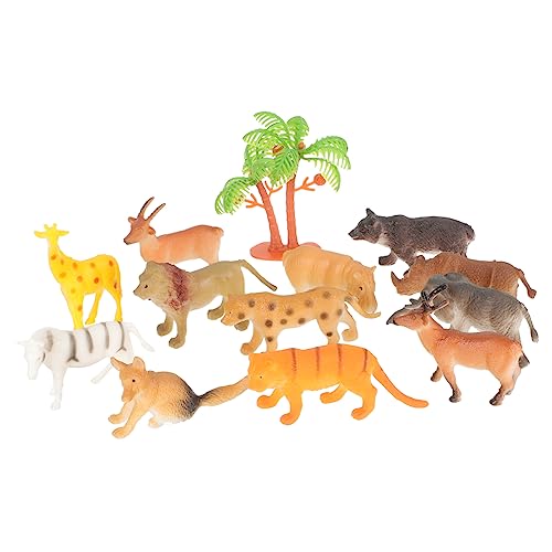 Cabilock 12St Tiermodell Miniaturtiere Waldtierfiguren Waldkuchendekorationen Wüstentierfiguren Tigerfiguren Wald-Babyparty-Dekorationen Waldtiere Babyparty Waldtier-Babyparty Plastik von Cabilock