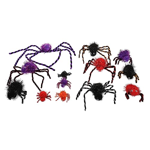 Cabilock 13st Halloween-spinne Plüsch Spinnenkostüm Für Spinnenpunk Halloween-haargummis Spinnen-Halloween-kostüm Spinnennetze Aufblasbares Kostüm Spielzeugspinne Polyester von Cabilock