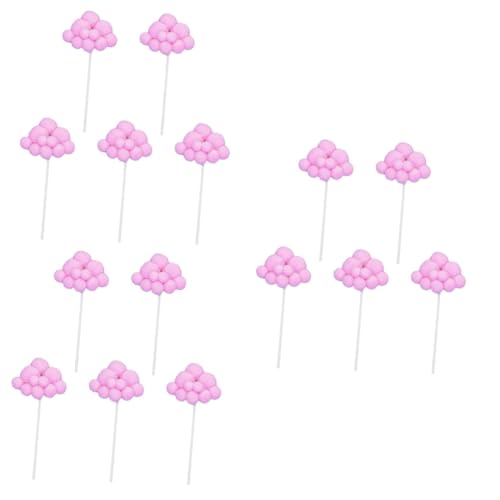 Cabilock 15 Stk Geburtstagstorte Dekoration Wolkendekorationen Cupcake-topper Aus Garn Cupcake-topper Für Kinderpartys Wolken Cupcake Topper Hochzeits-cupcake-topper Mini-muffins Rosa von Cabilock