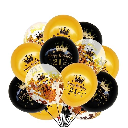 Cabilock 15St Geburtstag Luftballons konfettiballone wand polsterung Dekorative Luftballons goldene und schwarze Luftballons zahlen luftballon Konfetti Geburtstagsballons Latexballons von Cabilock