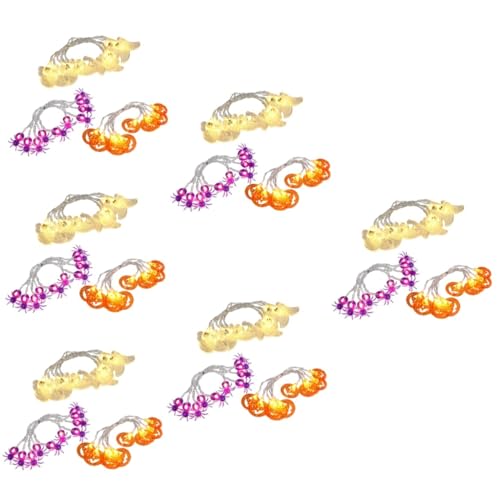 Cabilock 18 Sätze Saite Geister-lichterketten Halloween Batterie Lichterkette Netz Vorhanglichter Im Freien Fee Kürbis Licht Dekoration Laterne Stern Blatt Lichterketten Plastik von Cabilock