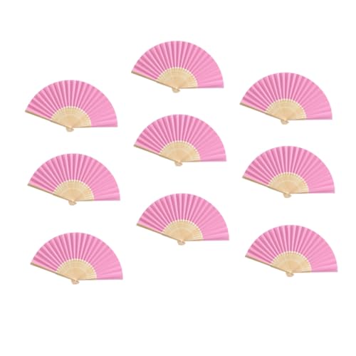 Cabilock 18 Stk Kinderfans kinder fächer kinderfächer hochzeitsdekoration fächer für kinder paper fan tragbarer Papierfächer Faltfächer Mini-Fans Handpapierfächer Cartoon-Fan Bambus Rosa von Cabilock