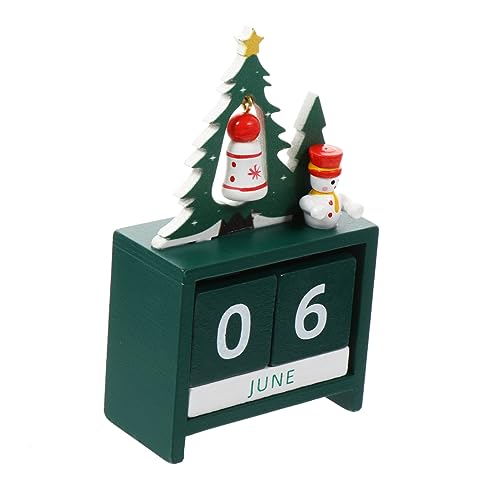 Cabilock 1Stk Christbaumkalender Desktop-Weihnachtskalender Adventskalender sterben tischkalender kalender schreibtisch Weihnachtskalender aus Holz Desktop-Kalender hölzern Green von Cabilock