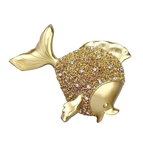 Cabilock 1Stk Haushaltsdekoration for Friends for Family Decorative Fish Ornament Micro Landscape Decoration for co-Workers Desktop-Dekoration Harzverzierung Golden von Cabilock