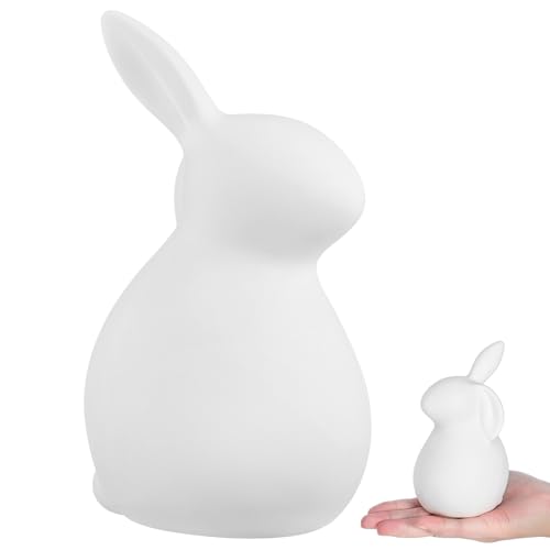 Cabilock 1Stk Kaninchen-Verzierung Neon Hasenfigur aus Porzellan Hase Kerze Kaninchen- Auto hühner gieskanne kinderspielzeug Mini Dekoration Desktop-Kaninchen Weiß von Cabilock