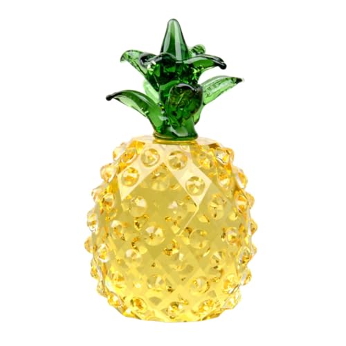 Cabilock 1Stk Kristall-Ananas Ananas anzünden Tapiokaperlen Zitrone goldene Ananas Dekorativ Ananas Plüsch Kristallananas Tischdekoration Ananas Ananasfigur aus Kristall Ananas Figur Zitrin von Cabilock