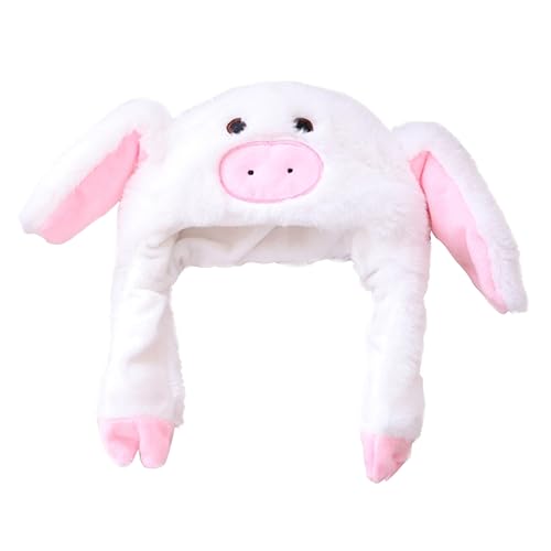 Cabilock 1Stk Schweinekopfhut individuelle Mütze Top-Hat-Kostüm Lustiger Hut Frosch Bucket Hat Hase tierkostüme weihnachtsmütze kreativer Puppenhut Schöner Hut Plüsch und pp Baumwolle Rosa von Cabilock