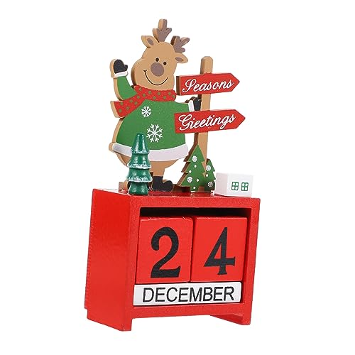 Cabilock 1Stk Weihnachtskalender aus Holz Cartoon-Desktop-Kalender Weihnachtsdekor-Kalender weihnachtskalender kinder weihnachtskalender für kinder Weihnachtsfoto-Requisite Tischkalender von Cabilock